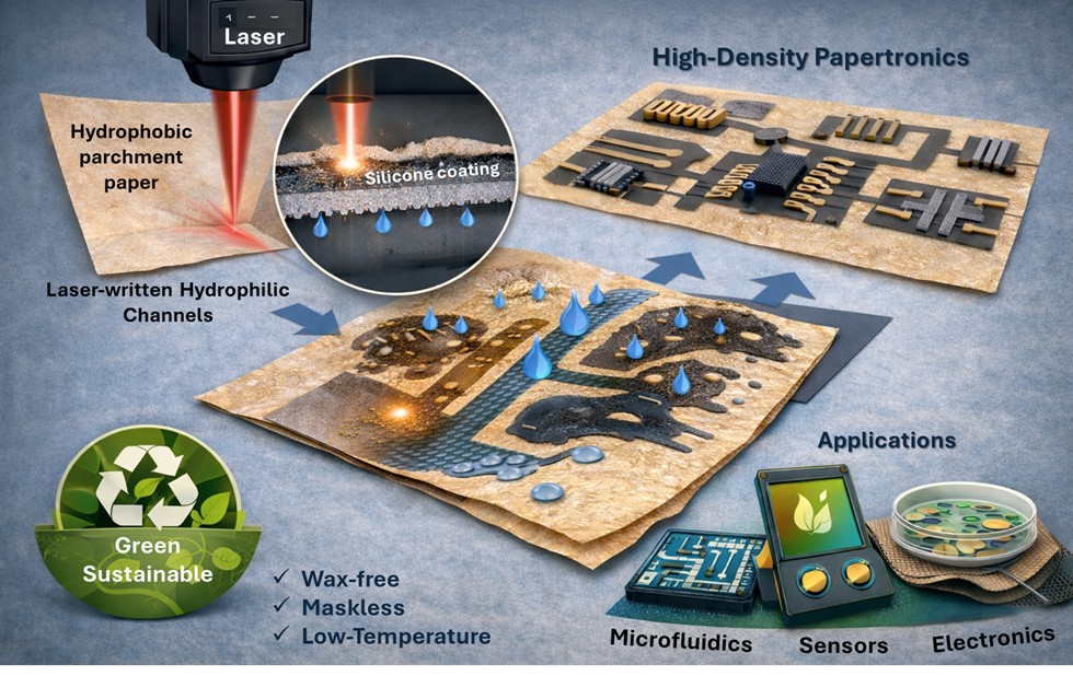 conceptual image of our papertronics on parchment paper
