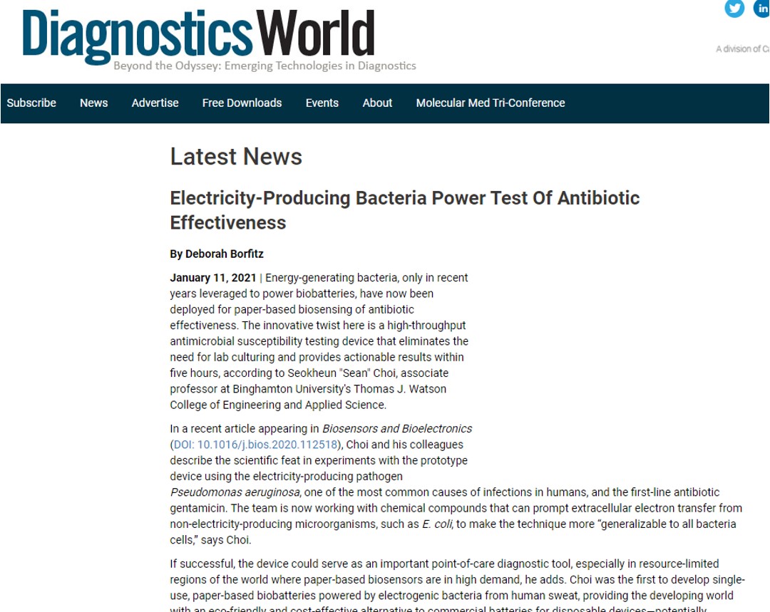 News image: bacteria-powered antibiotic susceptibility testing